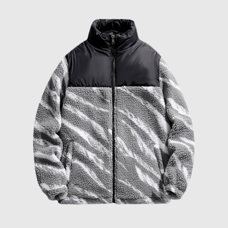 Abrigo con capucha y forro de sherpa para invierno
