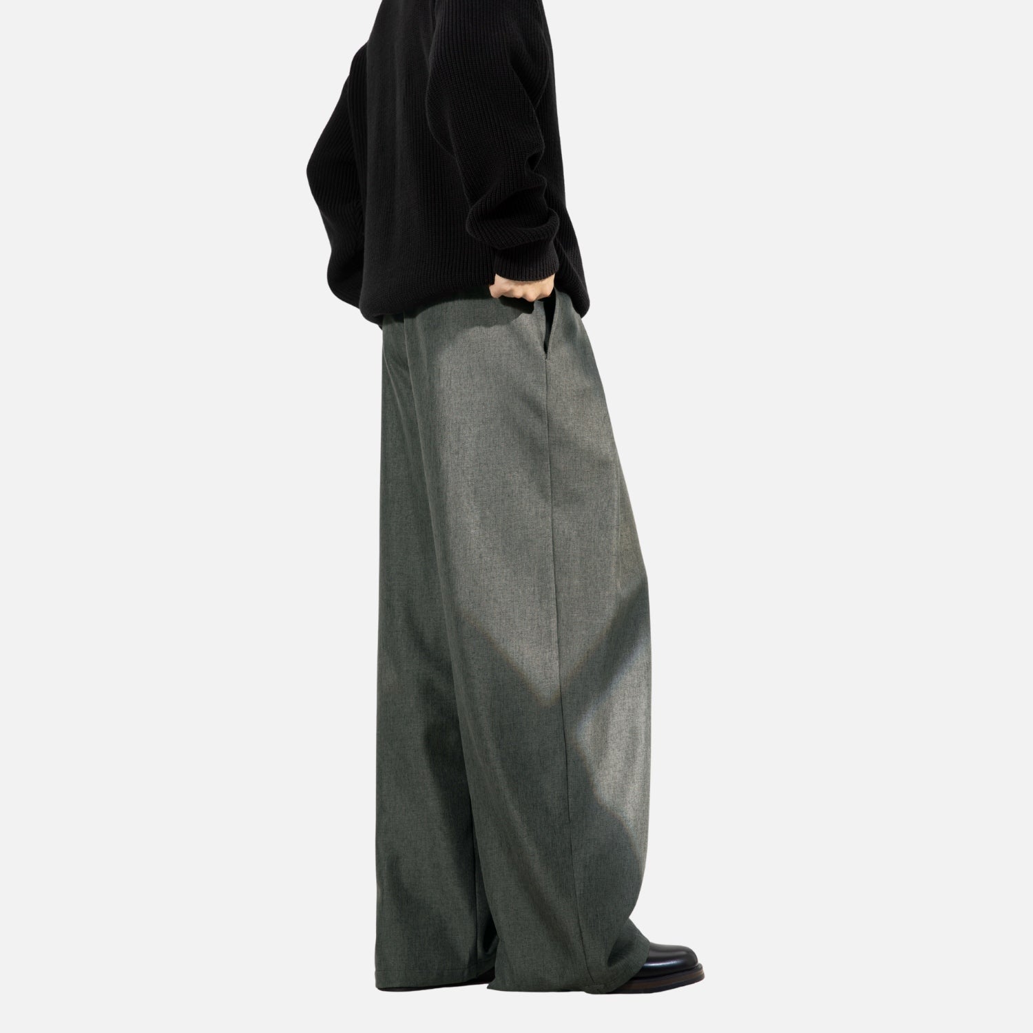 Elegant Pleated Texture Trousers