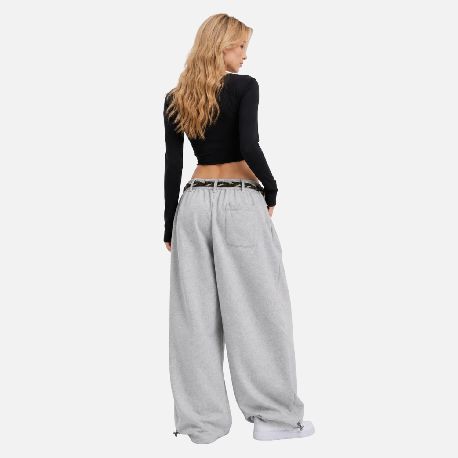 Pantalons amples à ceinture tressée