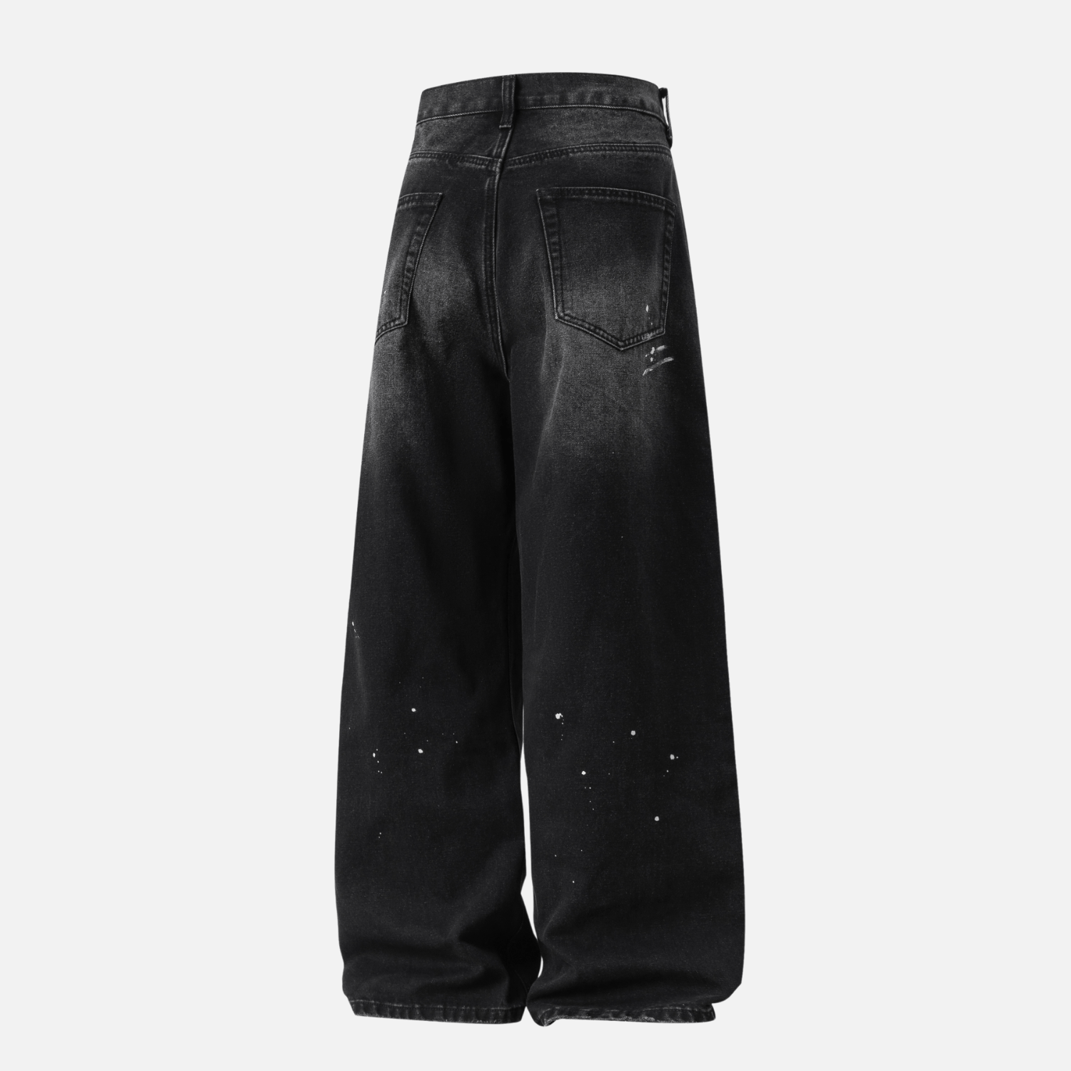 Vintage Washed Paint-Splatter Jeans