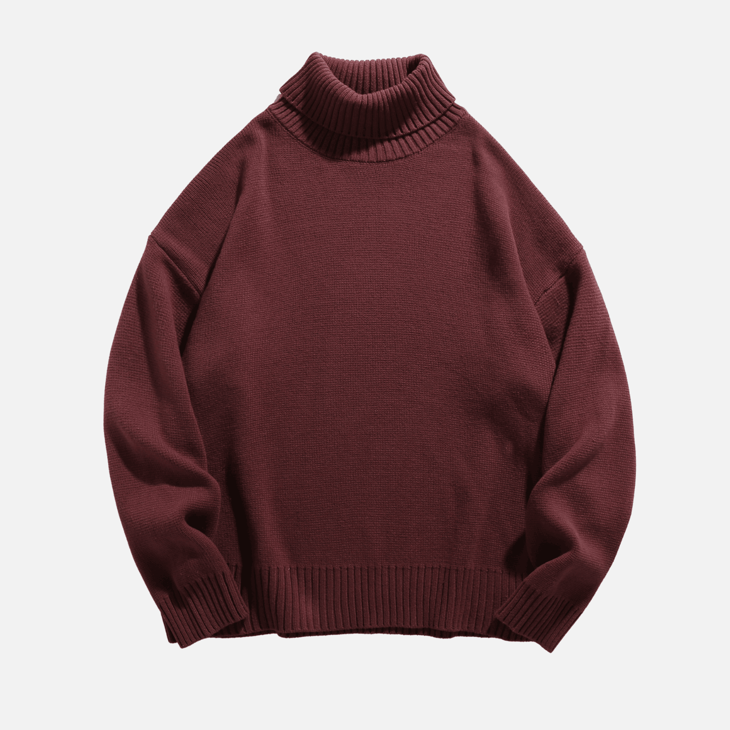Grobstrickpullover mit Rollkragen