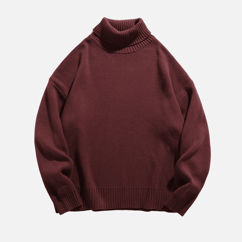 Suéter grueso de cuello alto