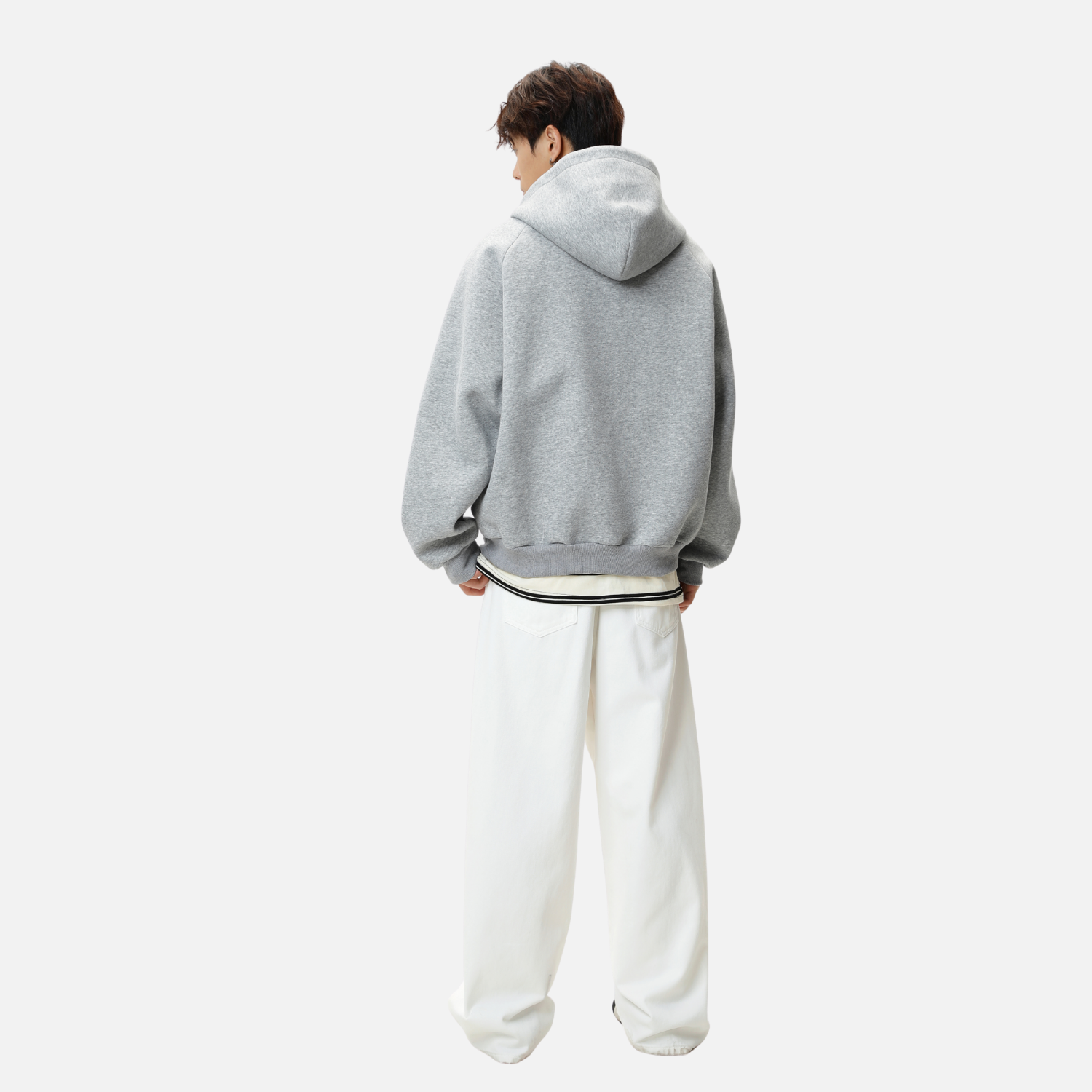 Structured Paneled Hooded Sweatshirt