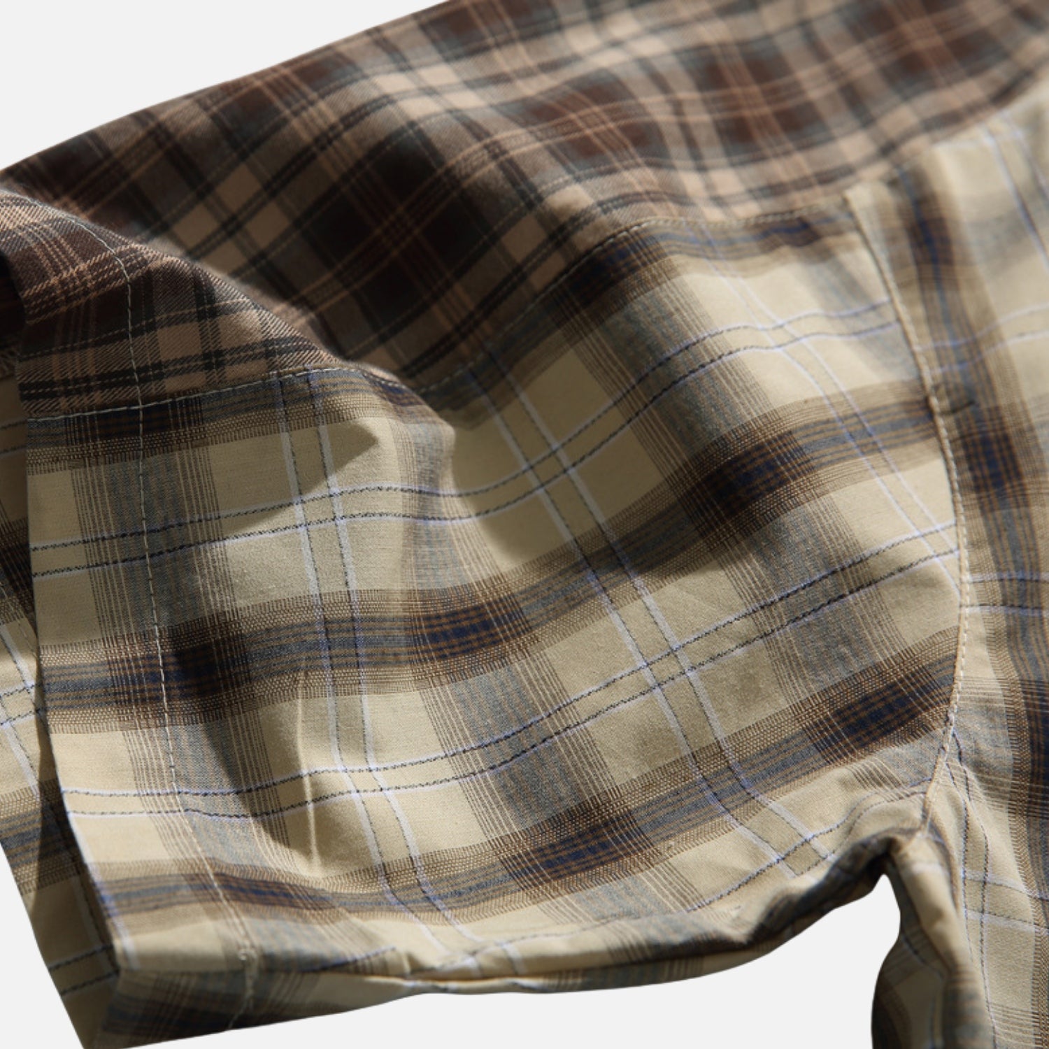 Harajuku Colorblock Plaid Cotton Shirt