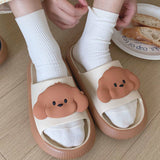 Lindas sandalias con diseño en forma de cachorro