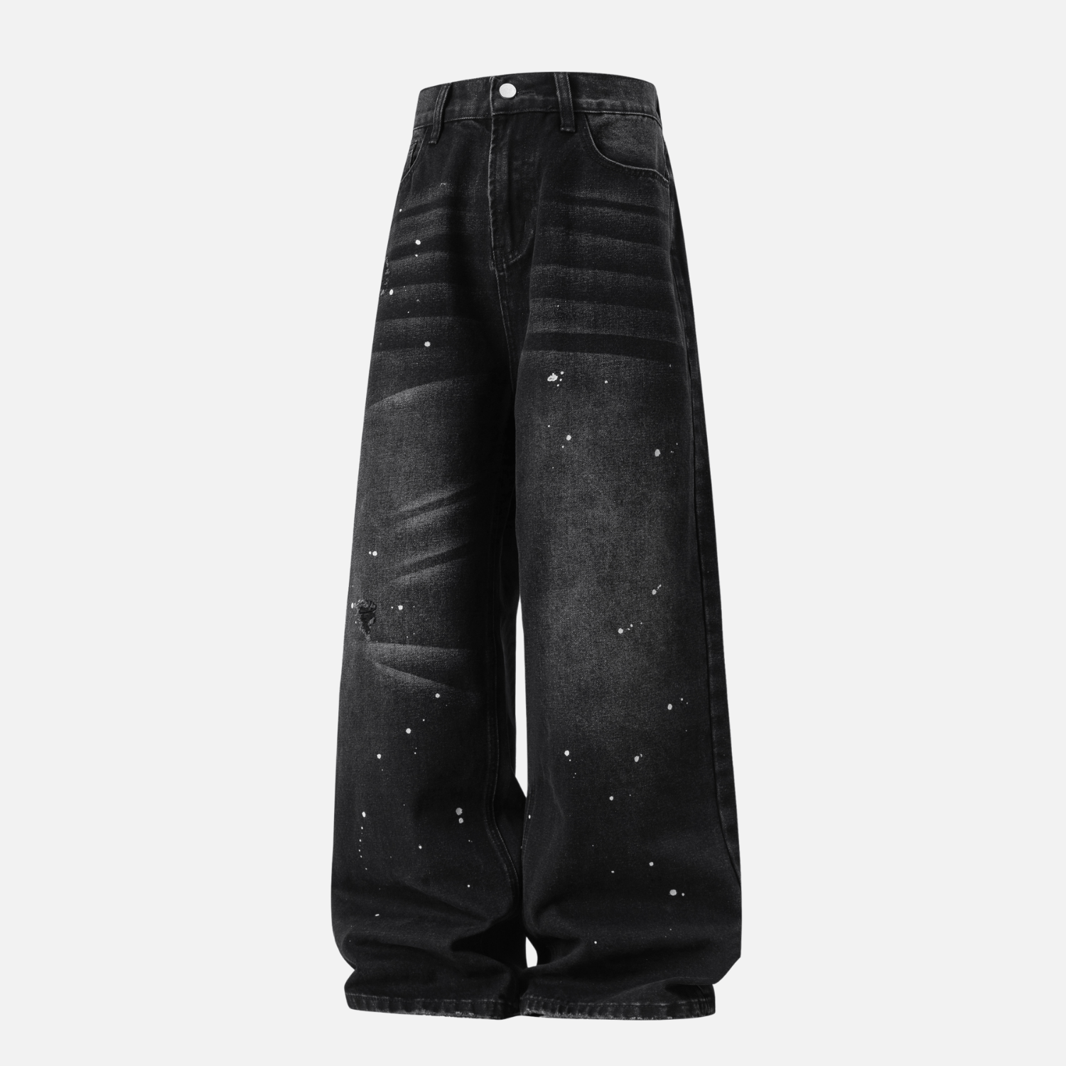 Vintage Washed Paint-Splatter Jeans