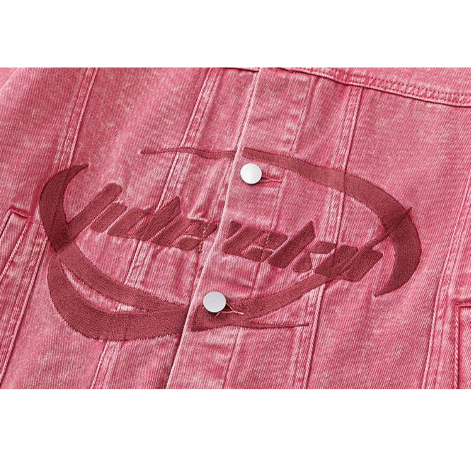 Chaqueta vaquera lavada con bordado vintage