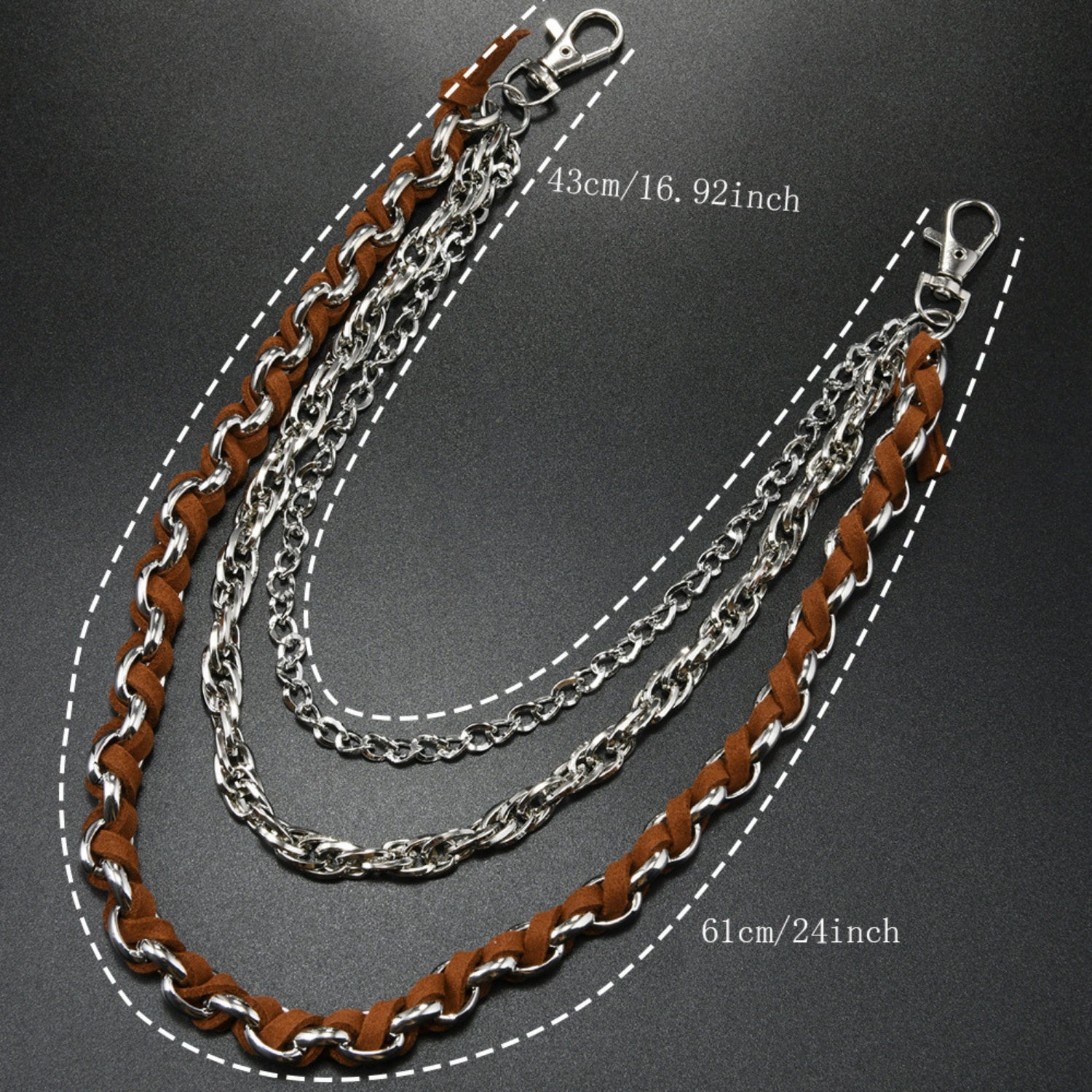 Ceinture à chaîne punk superposée