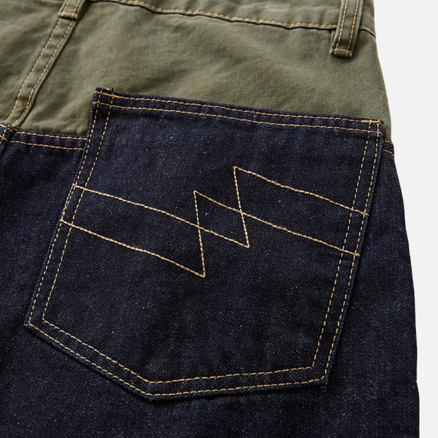 Pantalones cortos de mezclilla con bloques de color