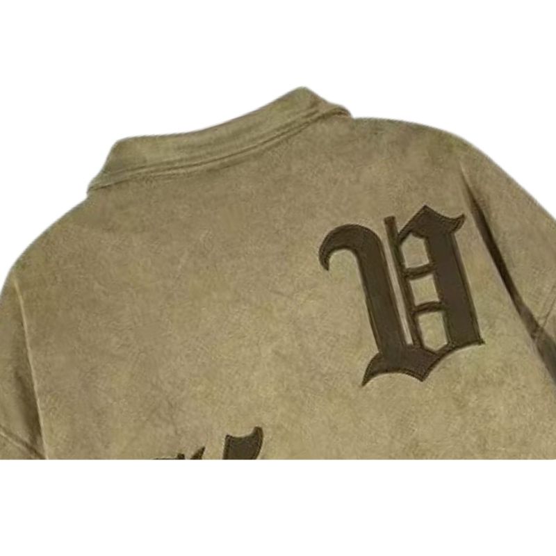 Embroidered Suede Baseball Jacket