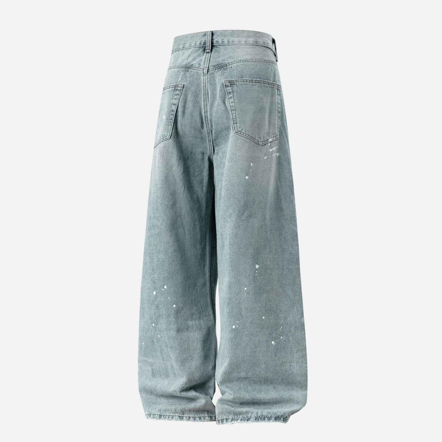 Vintage Washed Paint-Splatter Jeans