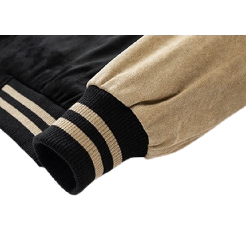 Chaqueta de béisbol de ante bordada estilo urbano