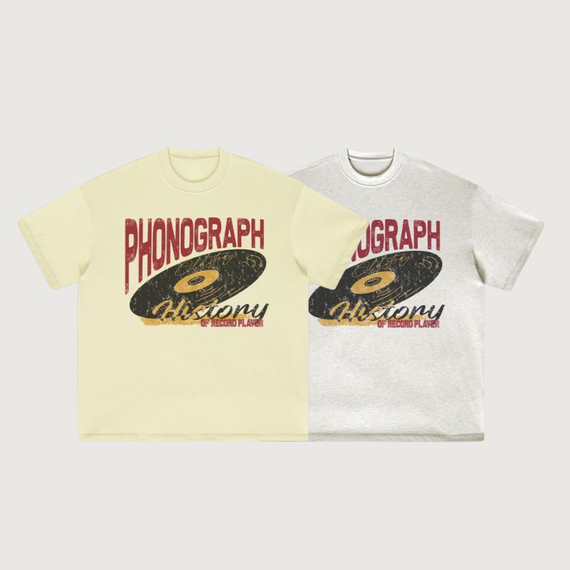 Camiseta de gramófono vintage