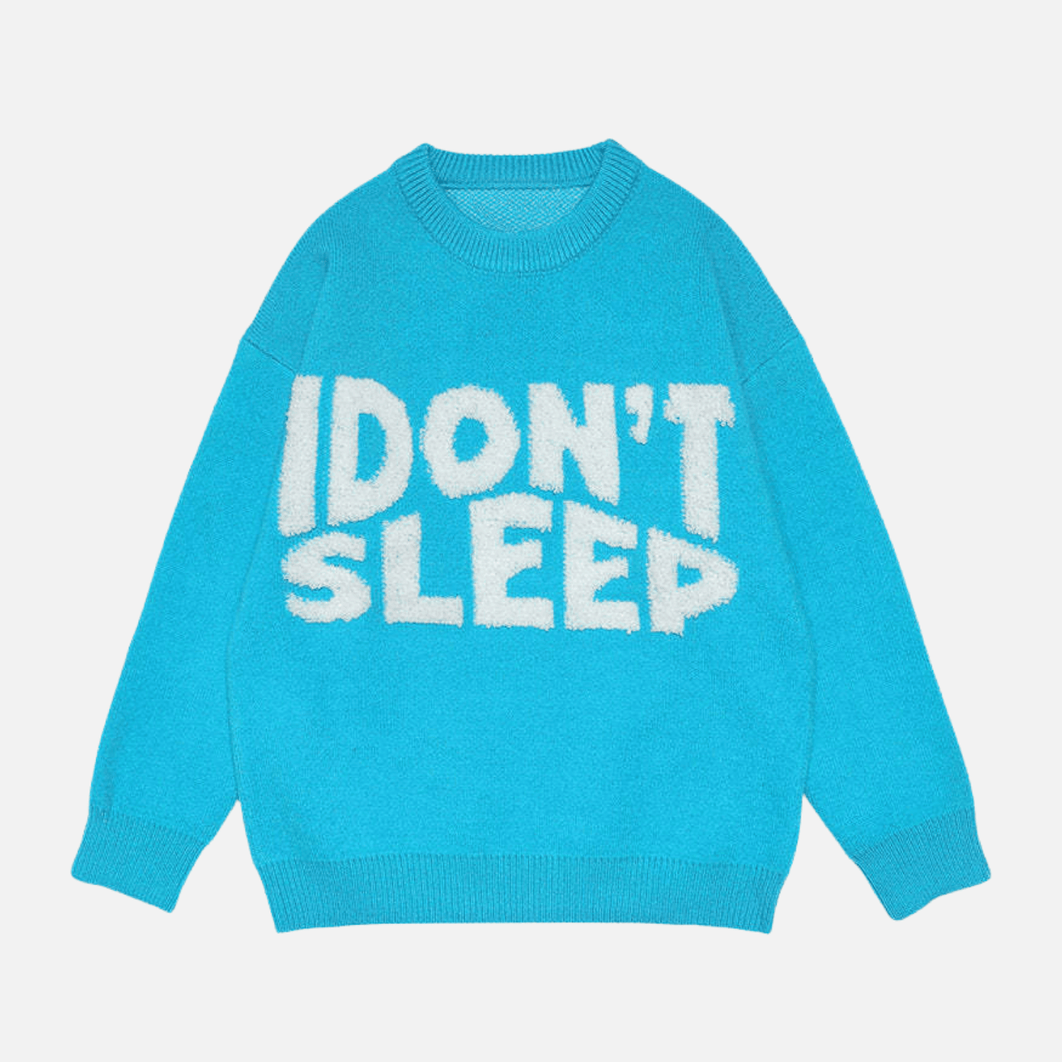 "I Don't Sleep" Flocked Lettering Sweater