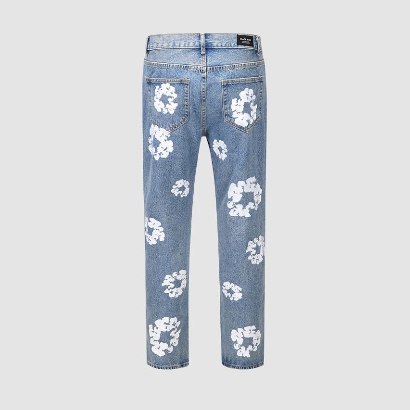 Vaqueros estampados con patrón de kapok