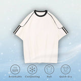 Ice Silk Stripe Contrast Tee