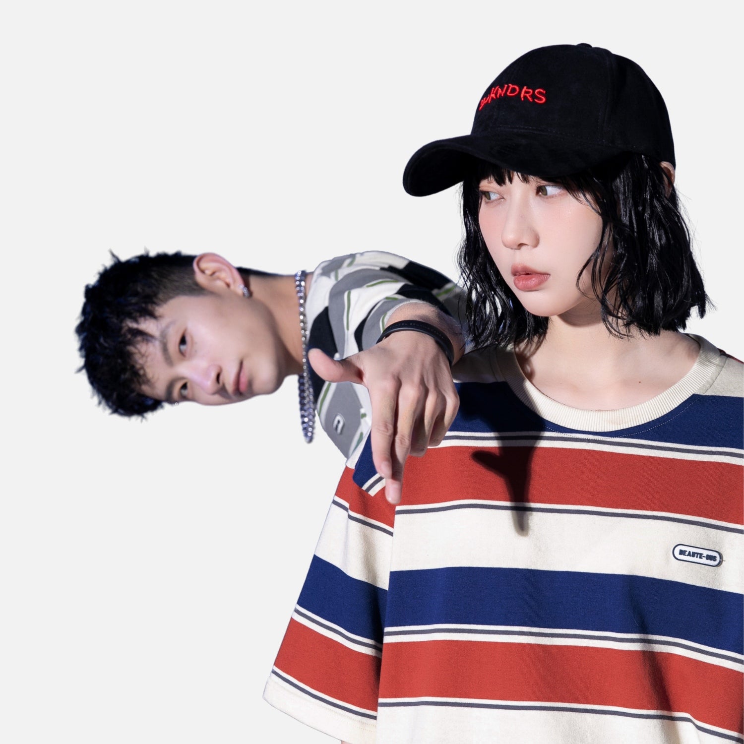Striped Colorblock Cotton T-Shirt