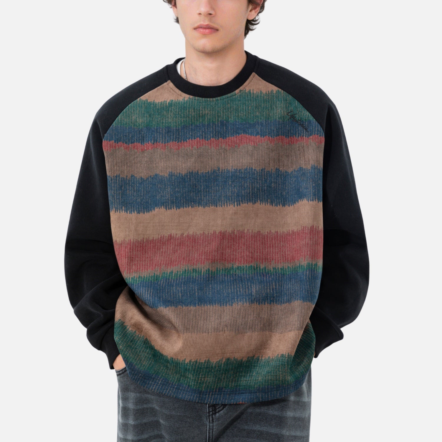 Vintage Gradient Colorblock Sweatshirt
