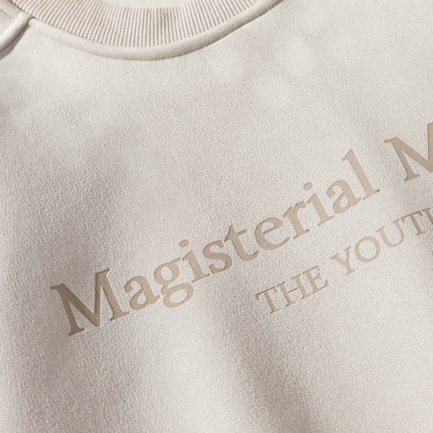 Vintage Suede-Look Crewneck Sweatshirt