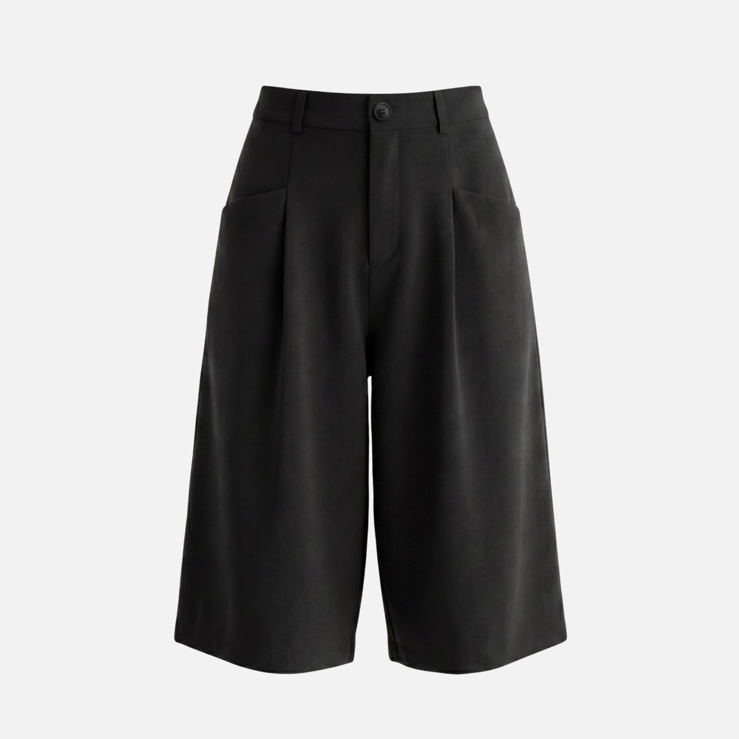 Linen-Texture Bermuda Pants