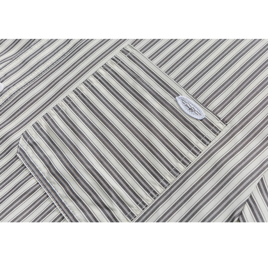 Camisas con bolsillos de parche a rayas
