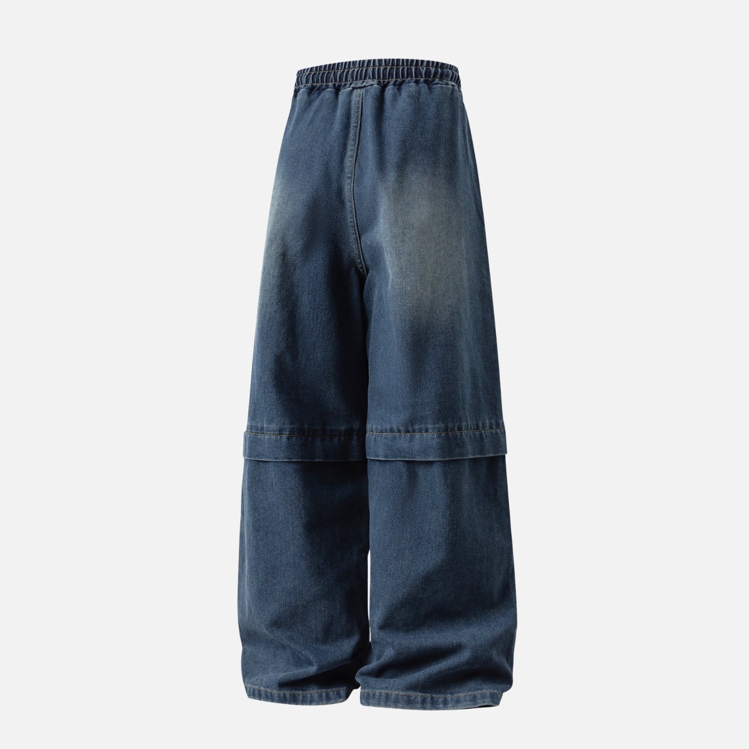 Vintage Washed Paneled Denim Pants