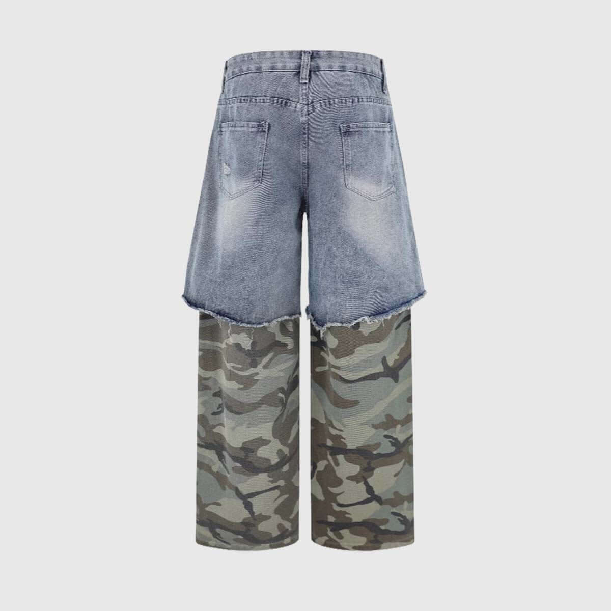 Vaqueros con parches de camuflaje