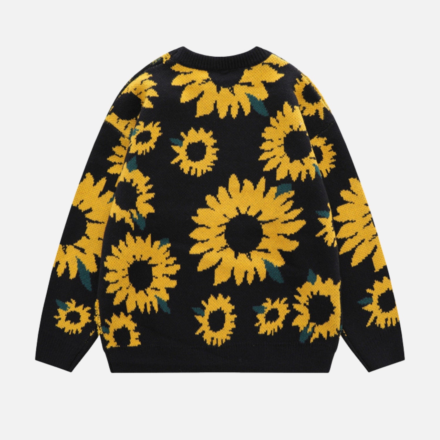 Suéter bordado con estampado de girasol