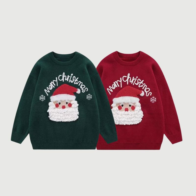 Suéter navideño vintage de Papá Noel