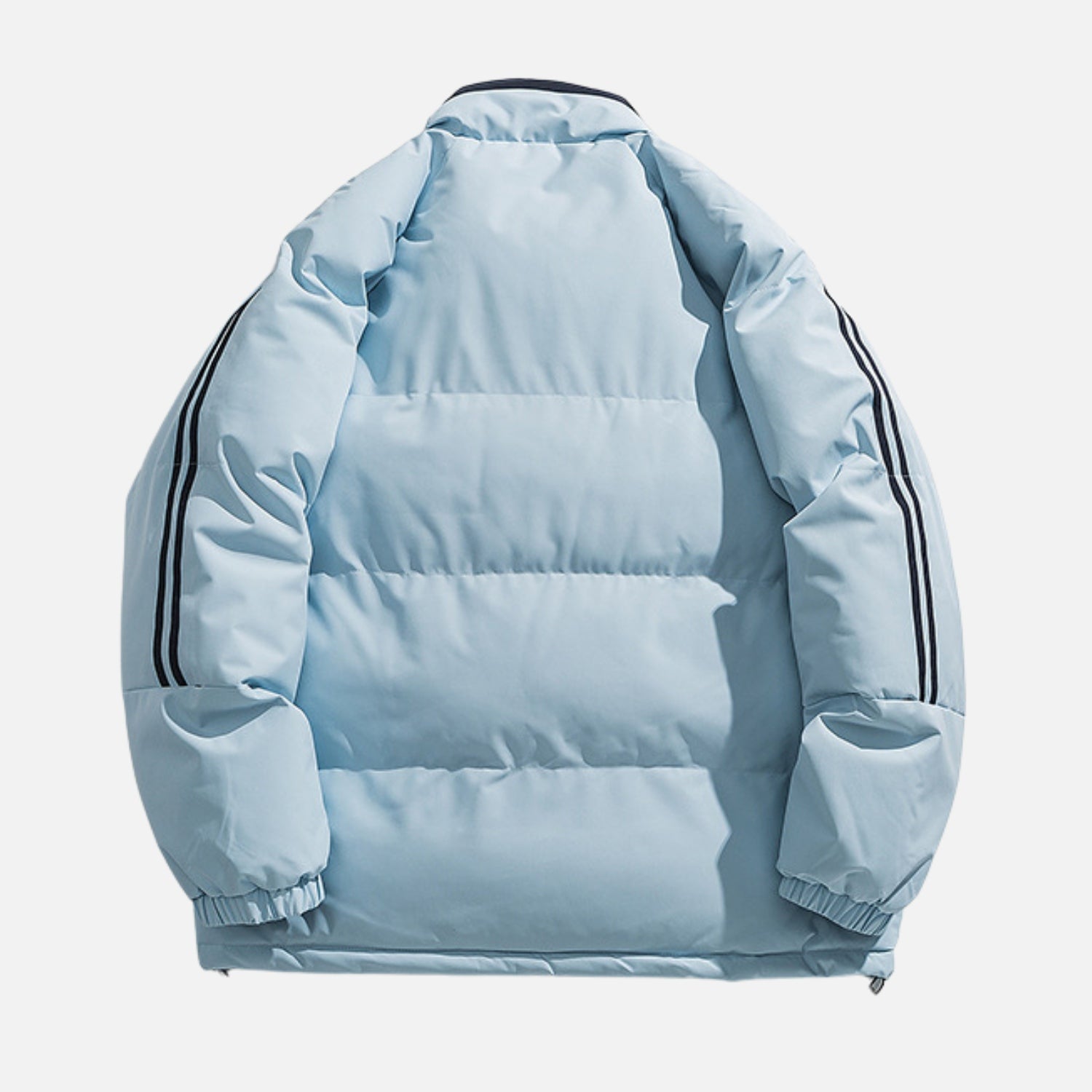 Striped Sleeve Puffer Jacket