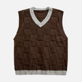 Checkered Knit Vest