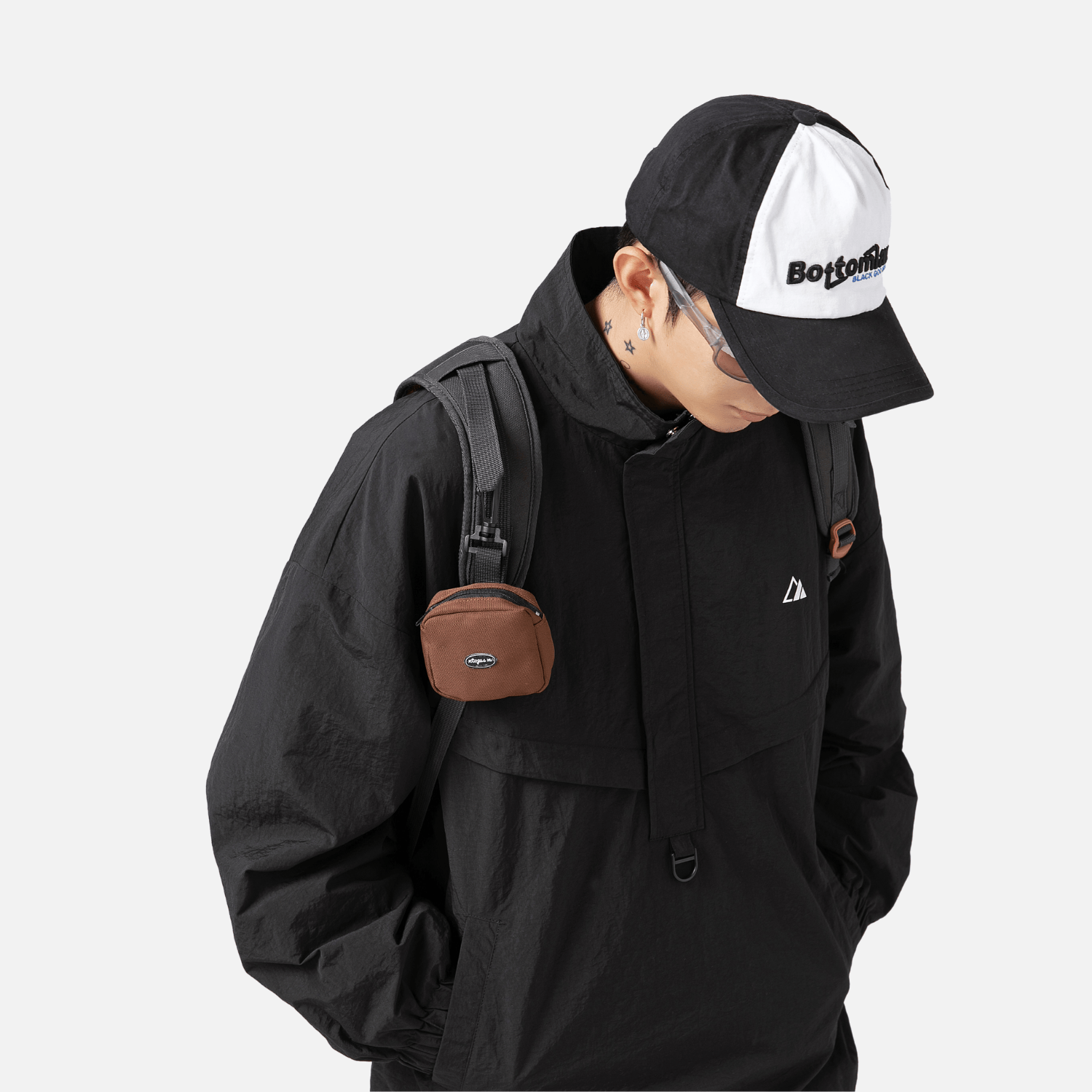 Chaqueta táctica impermeable con textura y media cremallera