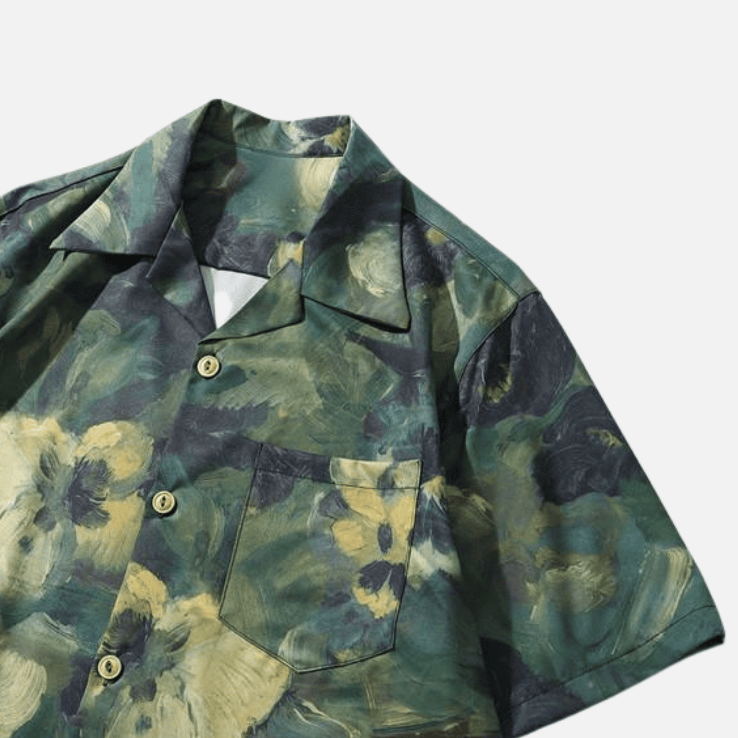 Camisa con pintura al óleo de flores