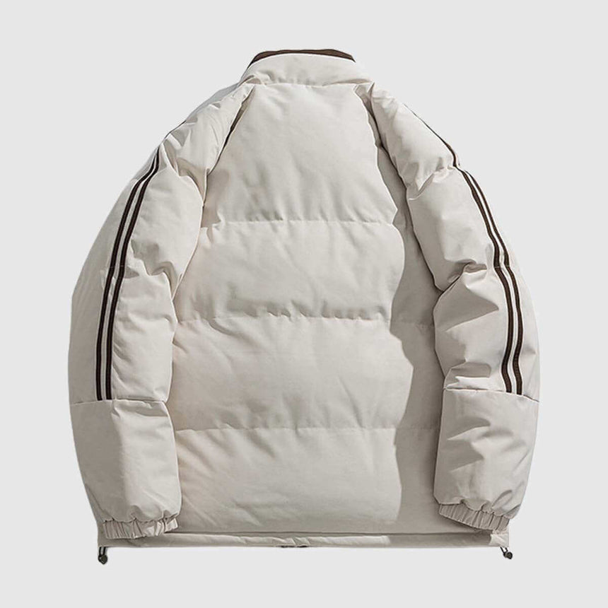 Chaqueta acolchada con mangas a rayas