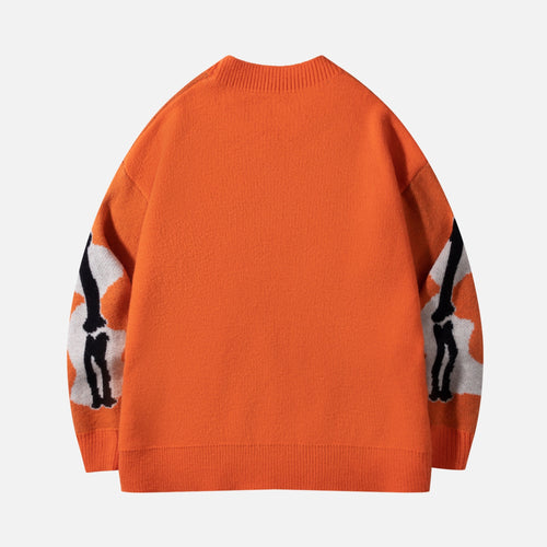 Suéter de punto con patrón de esqueleto "corazón"