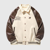 Chaqueta universitaria vintage de cuero sintético