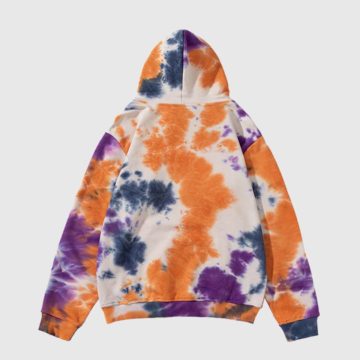 Sudadera con capucha vibrante con efecto tie-dye