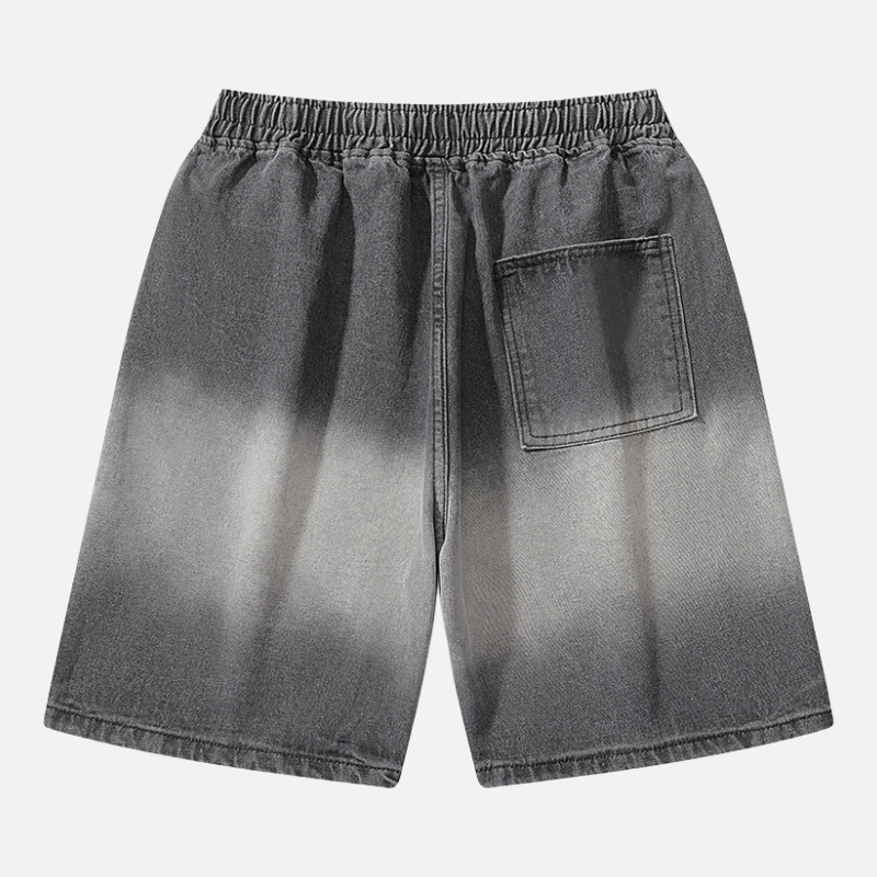 Gradient Denim Shorts