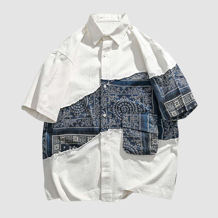 Ethnic Cotton Contrast Shirts