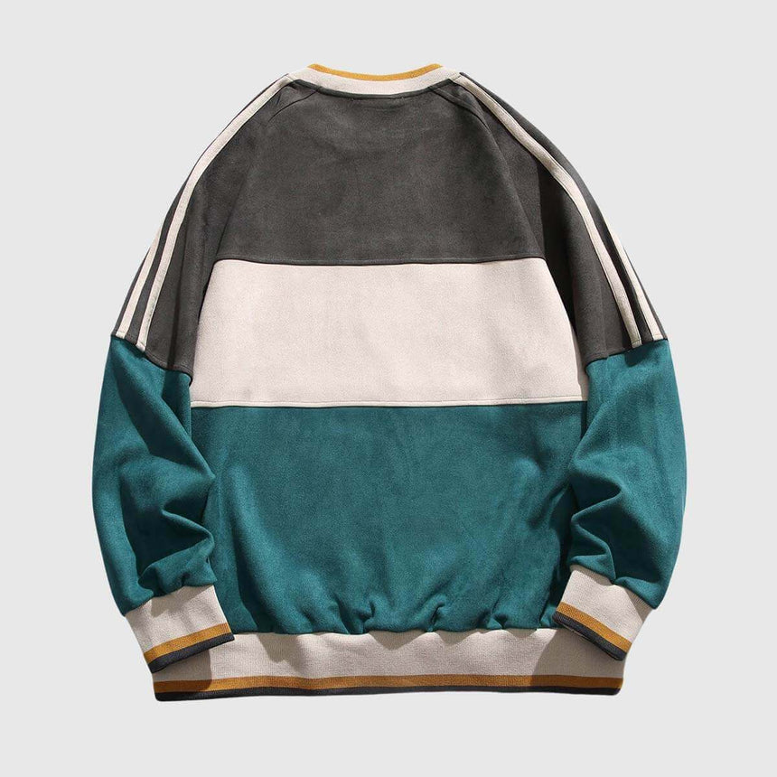 Sudadera retro con bloques de color