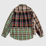 Camisa de patchwork a cuadros irregulares
