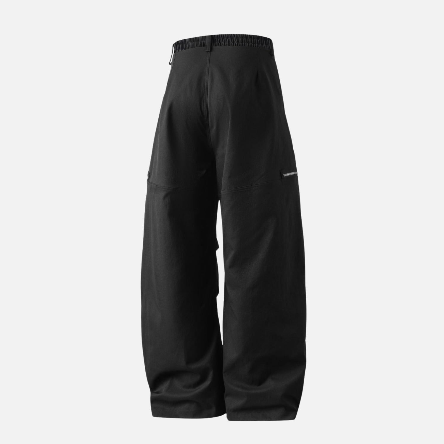 Pleated Slant Cargo Baggy Pants