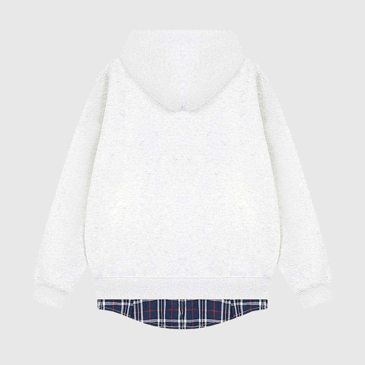 Sudadera con capucha a cuadros de dos capas