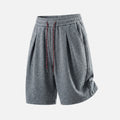 Contrast Drawstring Pleated Sweat Shorts
