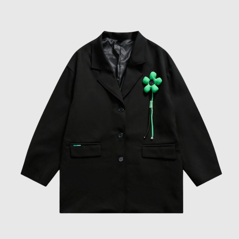 Blazer con decoración floral desmontable