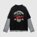 Sweatshirt en couches à imprimé graphique californien