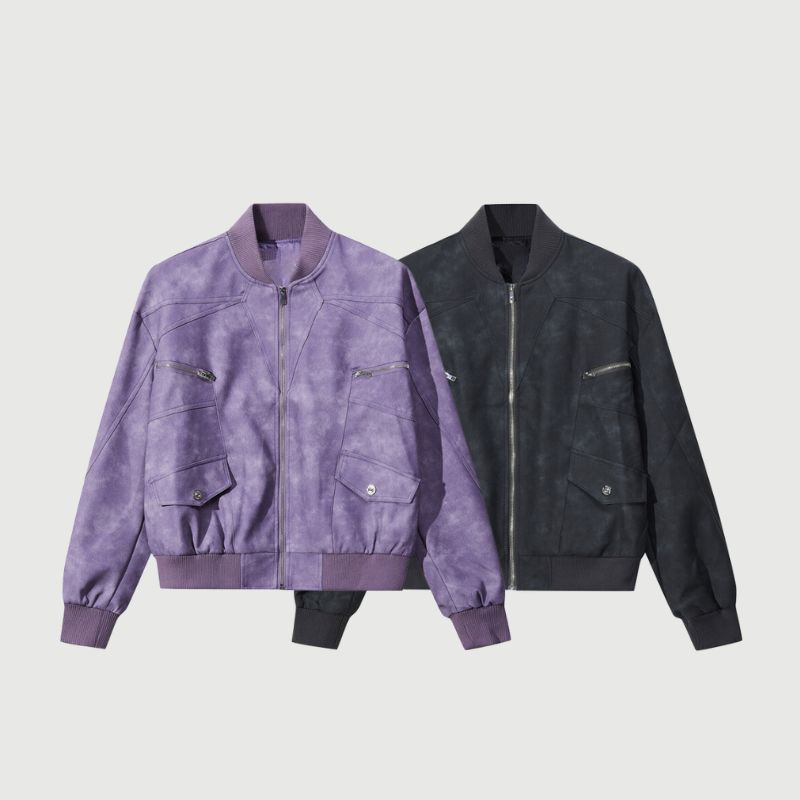 Chaqueta de vuelo vintage corta de estilo urbano