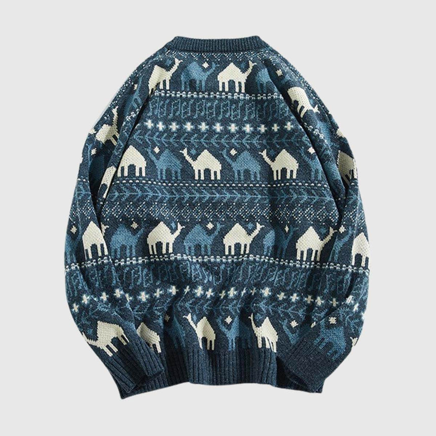 Suéter de punto con estampado tribal