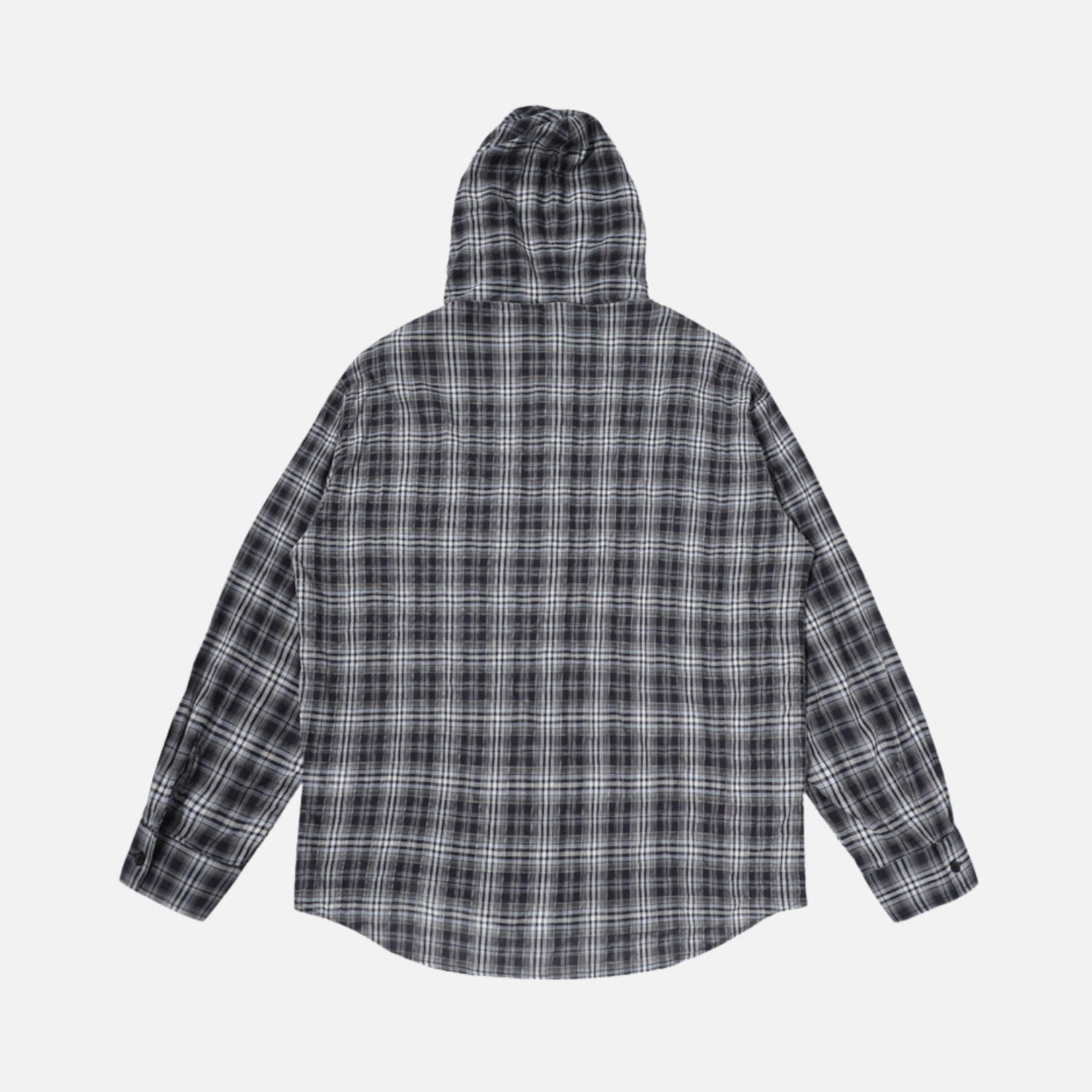 Plaid Hooded Cotton Shirt