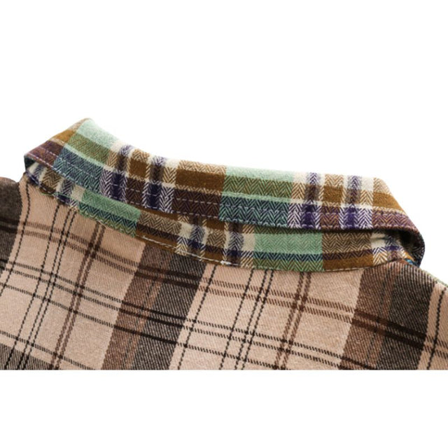 Camisa de patchwork a cuadros irregulares